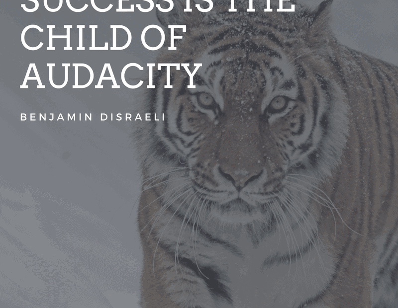 Success is the child of audacity. – Benjamin Disraeli