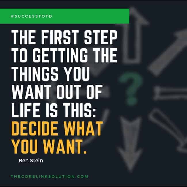 The first step to getting the things you want out of life is this: Decide what you want. - Ben Stein