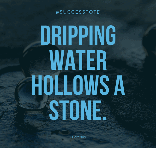Dripping water hollows a stone. – Lucretius
