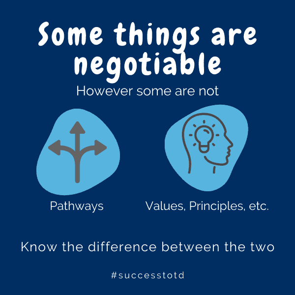 Some things are negotiable. However, some are not. Be clear about the difference between the two. – James Rosseau, Sr.